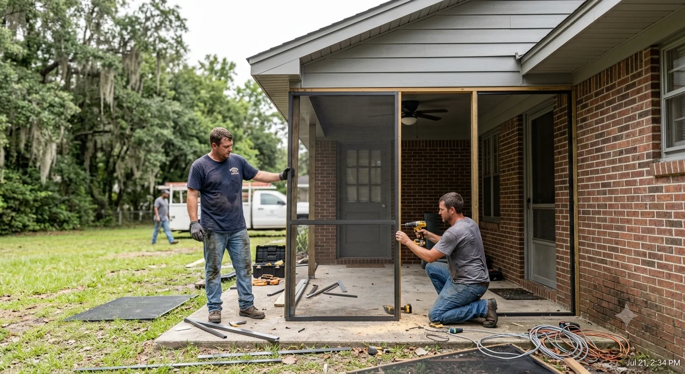 Screened porch installation Mobile AL